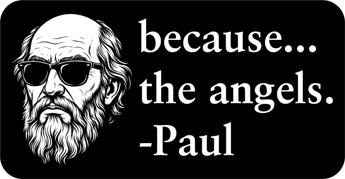 Decal - Because the Angels - Decal - The Reformed Sage - reformed - reformed_gifts - christian_gifts