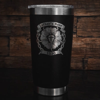 20oz tumbler - Luther’s Rose 20oz - The Reformed Sage - reformed - reformed_gifts - christian_gifts
