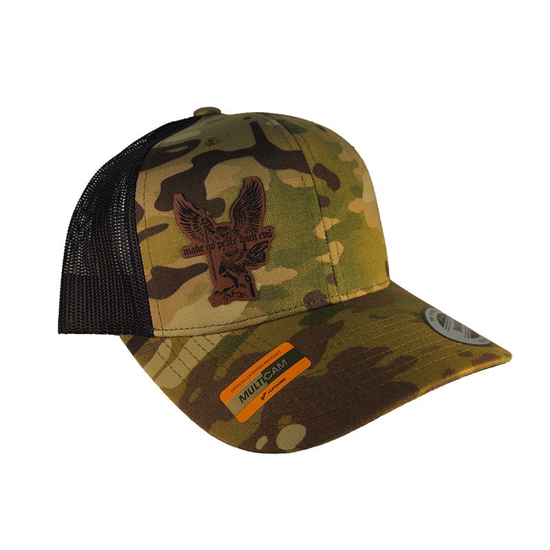 Hat - No Peace With Evil Green Multicam® - Patch Hat - The Reformed Sage - reformed - reformed_gifts - christian_gifts