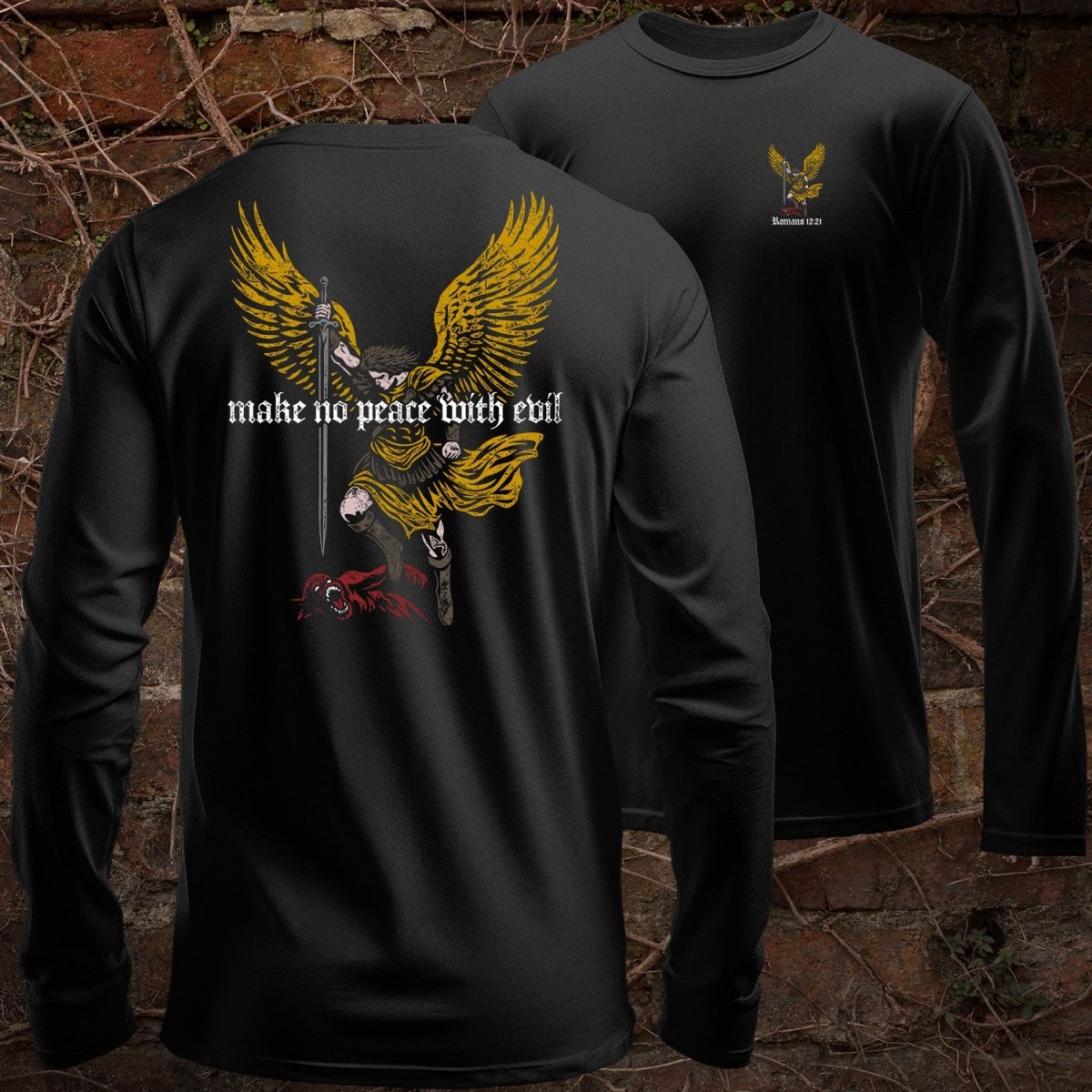 LS - No Peace With Evil - Long Sleeve Tee - The Reformed Sage - reformed - reformed_gifts - christian_gifts